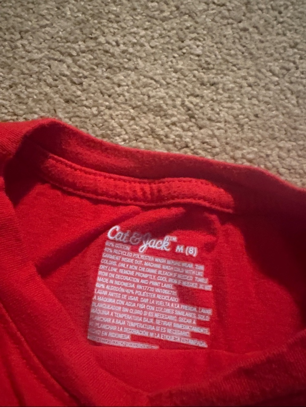 Cat & Jack Red "Merry & Bright" Sequin Candy Cane Long Sleeve Shirt - Picture 3 of 3